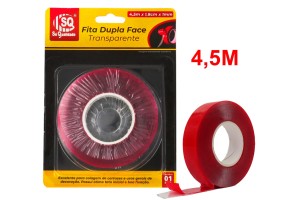 SQ3972 FITA DUPLA FACE TRANSPARENTE 4.5 METROS