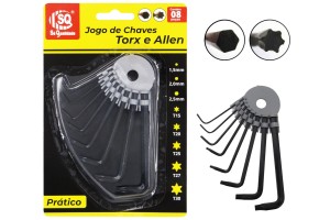  JOGO CHAVE ALLEN/TORX HEXAGONAL 08 PECAS