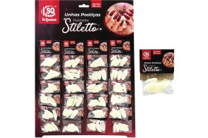 SQ4130 KIT 24 UNHA POSTICA STILETTO (CARTELA)