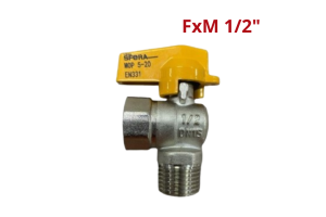 Válvula Esfera Gás Angular Macho x Fêmea 1/2