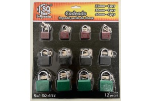 SQ4114 CARTELA CADEADO 25/30/40 DUZIA
