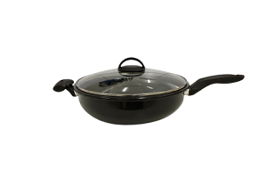 ESMALTE FRIGIDEIRA 28 CM WORK PRETA TAMPA VIDRO