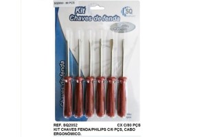SQ2052 KIT CHAVE DE FENDA 06 PECAS