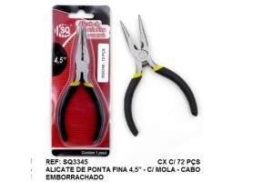 SQ3345 ALICATE MINIATURA PONTA FINA 4.5 C/MOLA