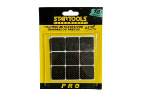STARTOOLS 0160 FELTRO PROTETOR QUADRADO 18 PCS 2,5 CM