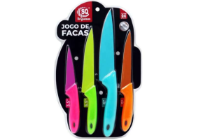 Jogo de facas colorida com 04 peças