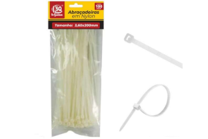 SQ4386 ABRACADEIRA BRANCA 3,6 X 200 MM (100 PCS)