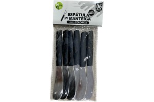 HM354 ESPATULA MANTEIGA CABO PLAST PRETO 6 PCS